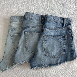 ZARA SET OF 3 high-waisted women's denim shorts (Size two)